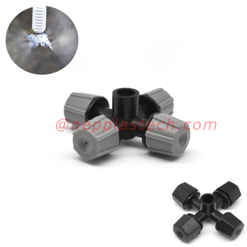 Cross Atomizing sprayer drivhuskøling og befugtning tåger vandbesparende kunstvanding Mikrotålsprinkler