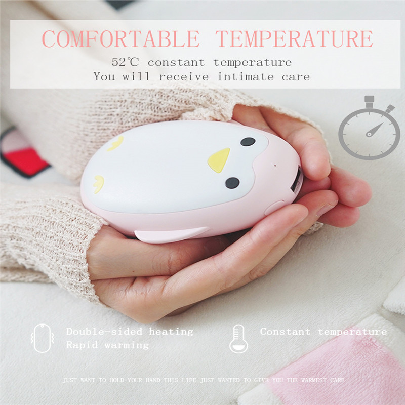 Bankhånd varmere vinterlomme farverig power bank 5200mAh håndvarmere