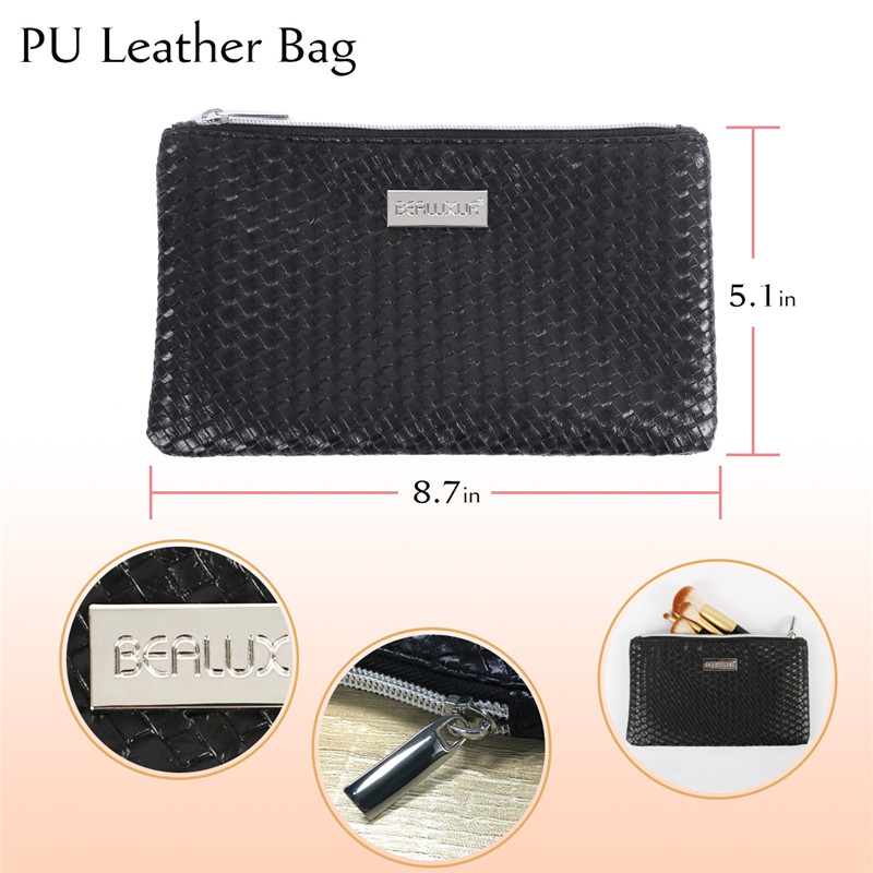 Makeup børste sæt ， 11stk Makeup børster Premium syntetiske børster Pulver Foundation rødme kontur concealere læbe øjenskygge børster kit med rejse makeup taske ...