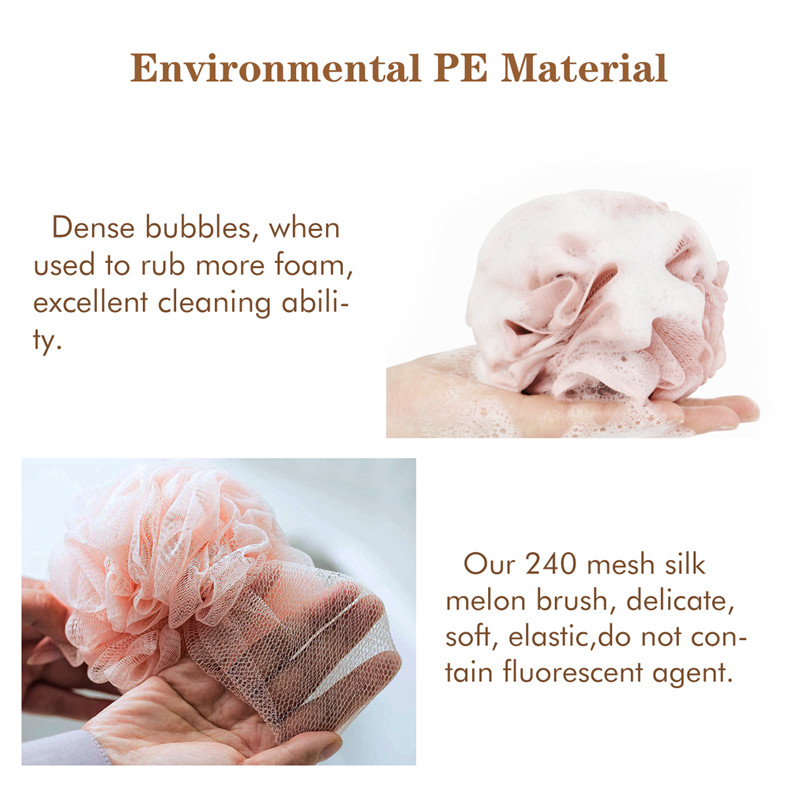 Bruselofah, badesvampsæt inkluderer 1 langhåndteret rygvaskemaskine & 1 brusebørste til kvinder og mænd, vask, ansigt og spa