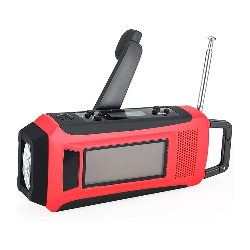 Vejradio Nødhåndkrank Selvstyret AM / FM NOAA bærbar radio med LED-lommelygte, 1150mAh Power Bank til iOS / Android-telefon batterioplader