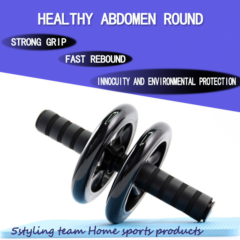 Nyt mavehjul, sundt abdominalhjul, dobbelt hjul, lydløs, lille rulle, indendørs fitnessudstyr, manikyrlineøvelse, slankning
