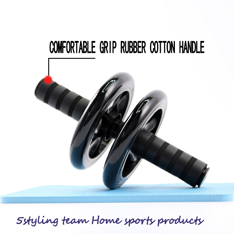 Nyt mavehjul, sundt abdominalhjul, dobbelt hjul, lydløs, lille rulle, indendørs fitnessudstyr, manikyrlineøvelse, slankning