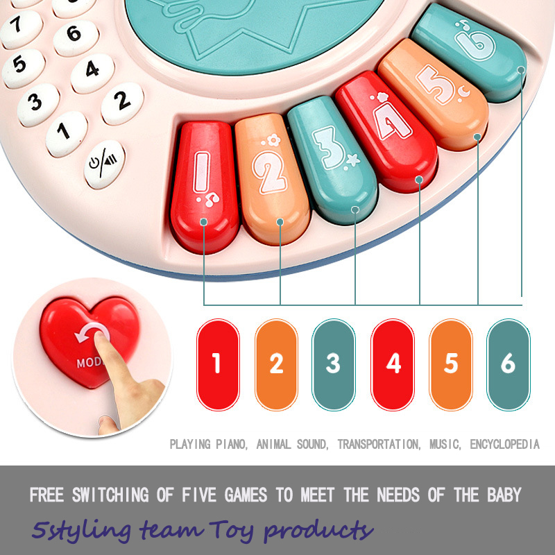 Børnemusik, belysning, hånd klapping, elektronisk orgel, telefon, tromme, børnesang, uddannelsesmæssig sans, børns legetøj til tidlig uddannelse