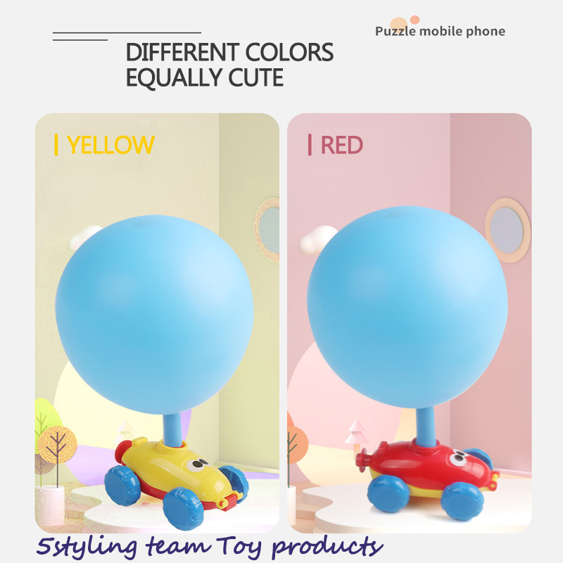 Jitter med tiktok, tragt glidende ballon køretøj, det luftdrevne køretøj og den oppustelige bil legetøj.