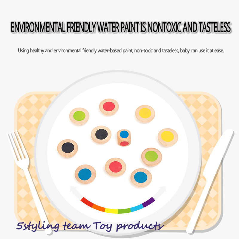 Montessori trælegetøj børns tidlige uddannelse for at forbedre hukommelsesfarve matchende rocking table top miljøbeskyttelse spil