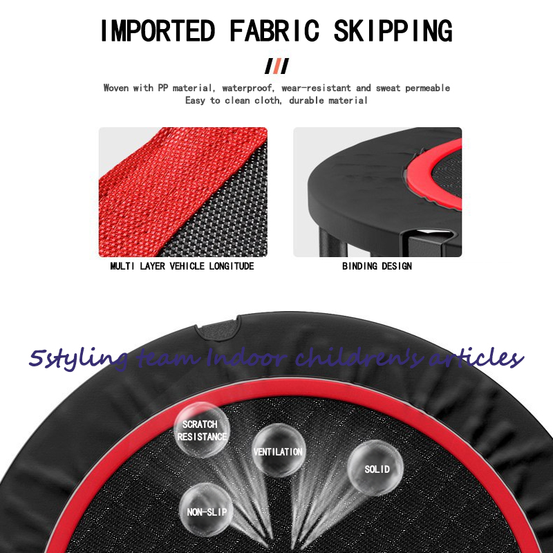 Kommerciel hexagon trampolin til voksen fitness til børn indendørs og udendørs tavs elastisk reb trampolin med gelænder