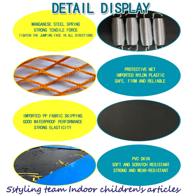 Børns trampolin i børnehaven; indendørs og udendørs trampolin; udendørs park firkant; producentens tilpassede klistrede trampolin