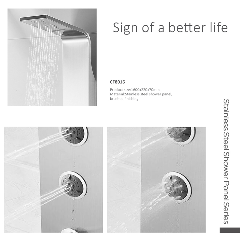 Rustfrit stålbrusepanel CF8016