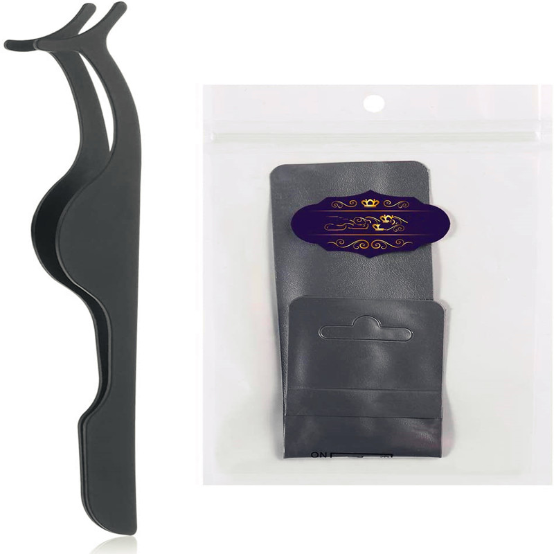 Falske øjenvipper Forlængelsesapplikator Rustfrit stål Pincet Remover Clip Pincett Nipper (sort)