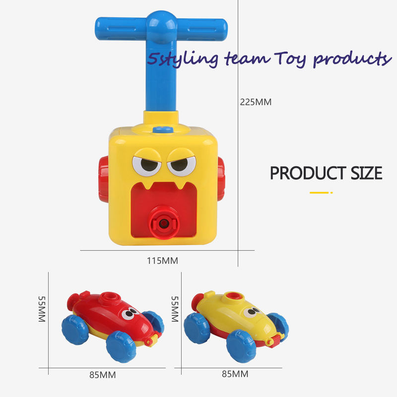 Jitter med tiktok, tragt glidende ballon køretøj, det luftdrevne køretøj og den oppustelige bil legetøj.