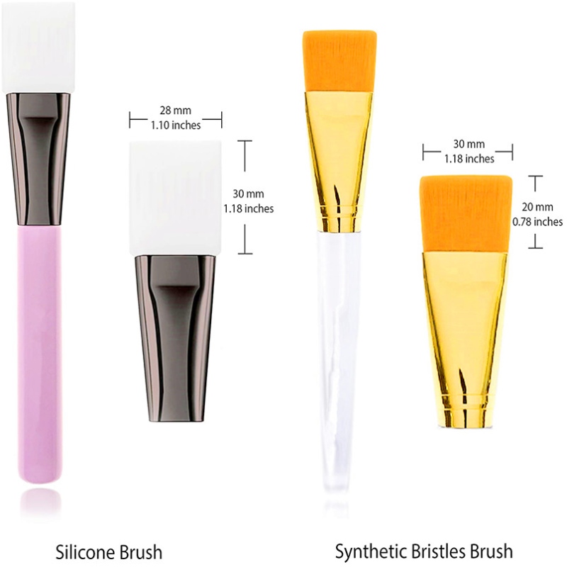 BEALUXUR 2stk ansigtsmaske børste værktøj til ler mudder trækul ansigt øje næse krop rodfri DIY Home Spa applikator (silikonebørste og syntetisk nylon børste børste)