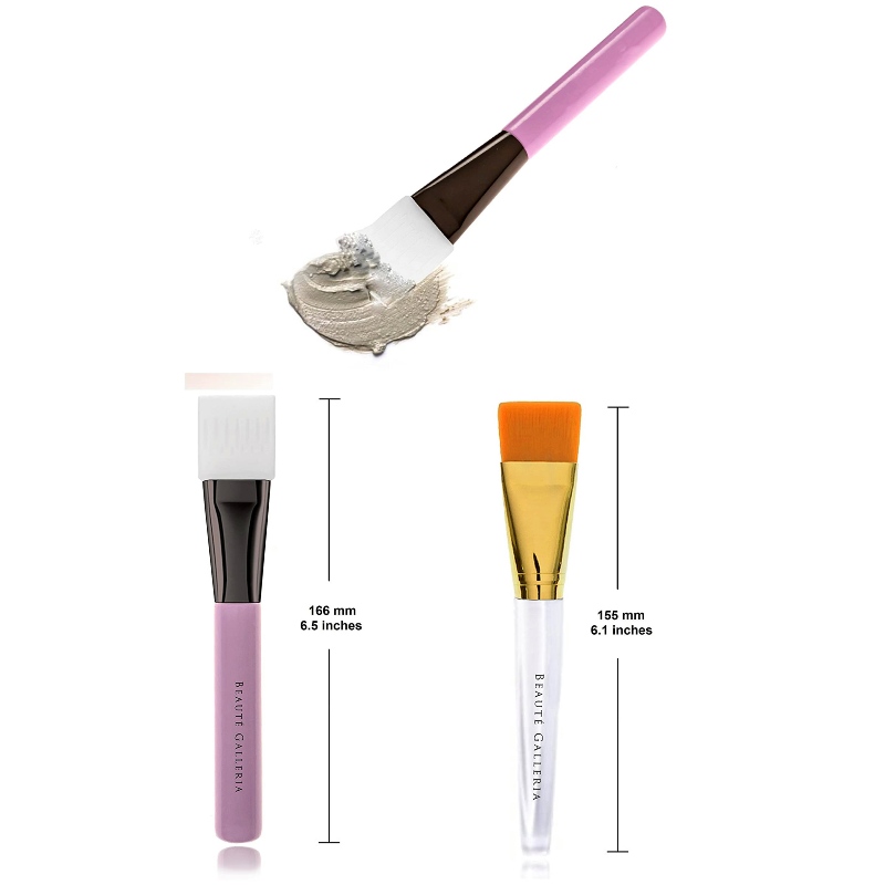BEALUXUR 2stk ansigtsmaske børste værktøj til ler mudder trækul ansigt øje næse krop rodfri DIY Home Spa applikator (silikonebørste og syntetisk nylon børste børste)