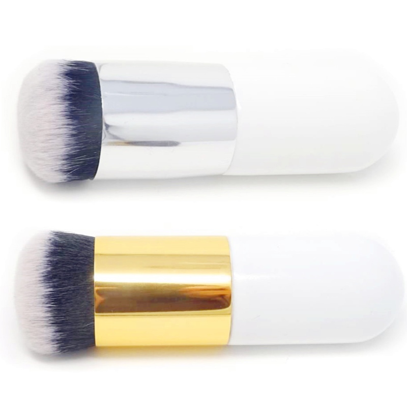 BEARLUXUR 2PCS Bærbar Big Round Head Makeup Brush Beauty Cosmetic Brush Foundation Brush Blush Face Powder Børst BB Cream Brush for Daily Use or Travel