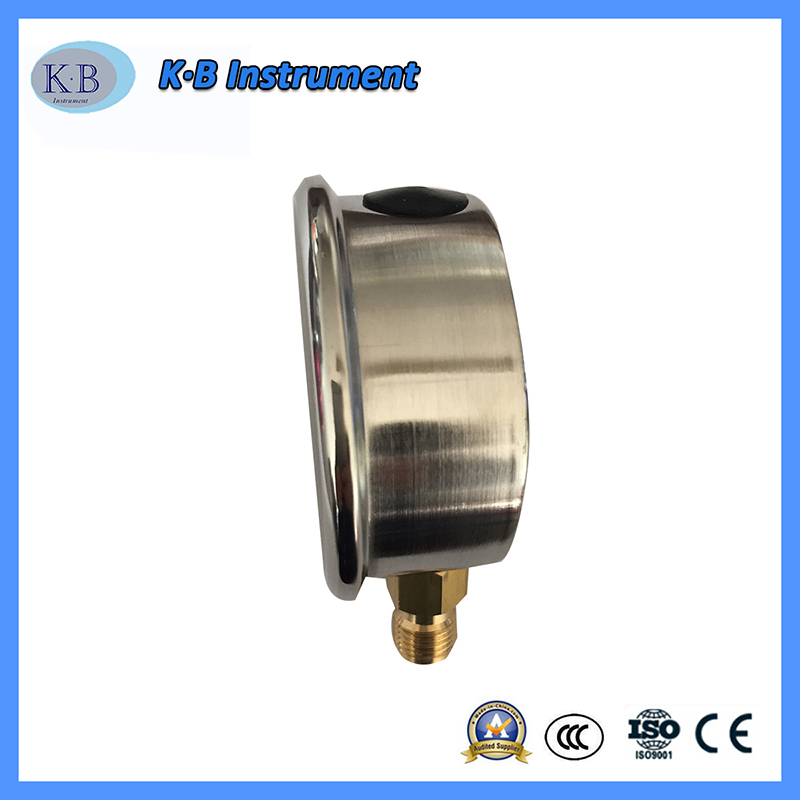 Rustfrit stål væskefyldt messingbevægelse OEM-logo Trykmåler Manometer