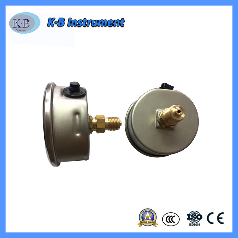 Rustfrit stål væskefyldt messingbevægelse OEM-logo Trykmåler Manometer