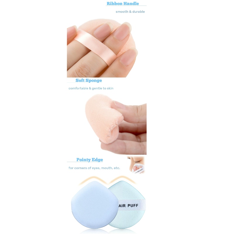 Velour Puff Makeup Pulver Puffs Sponge med Air Cushion Puff Pulver Puff Puff Puff Round Spong Kosmetic Water Drop Powder Puff Latex Free Foundation Sponge Face Puff for Dry