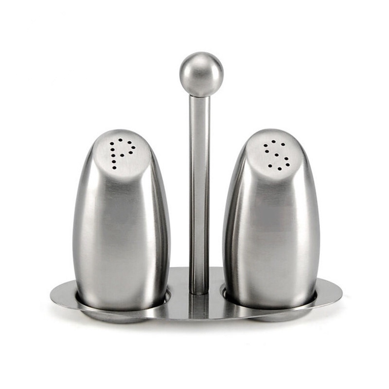 holder 3 stk. sæt rustfrit stål pulver dispensere sæt krydderflaske salt og peber ryster