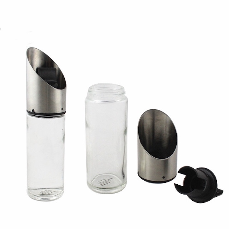 Flerfunktionsmæssig køkkenflaske olivenolie og eddikesprayflaske, til madlavning af rustfrit stål, sprayflaske