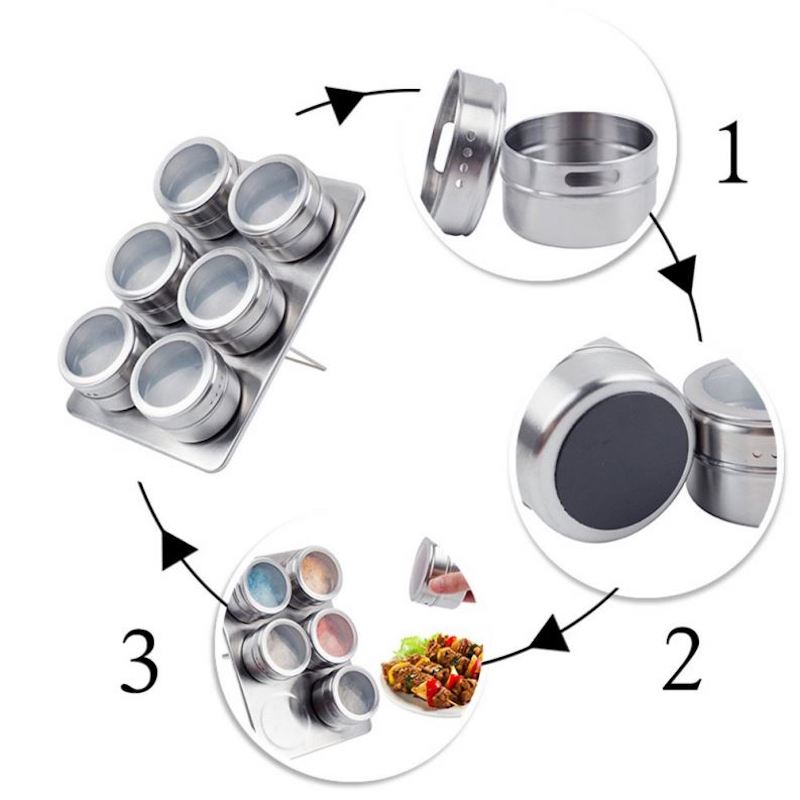 Rustfrit stål, der drejer 6\/9\/12\/16-Jar Spice Rack Tower Organizer med gratis krydderipåfyldninger