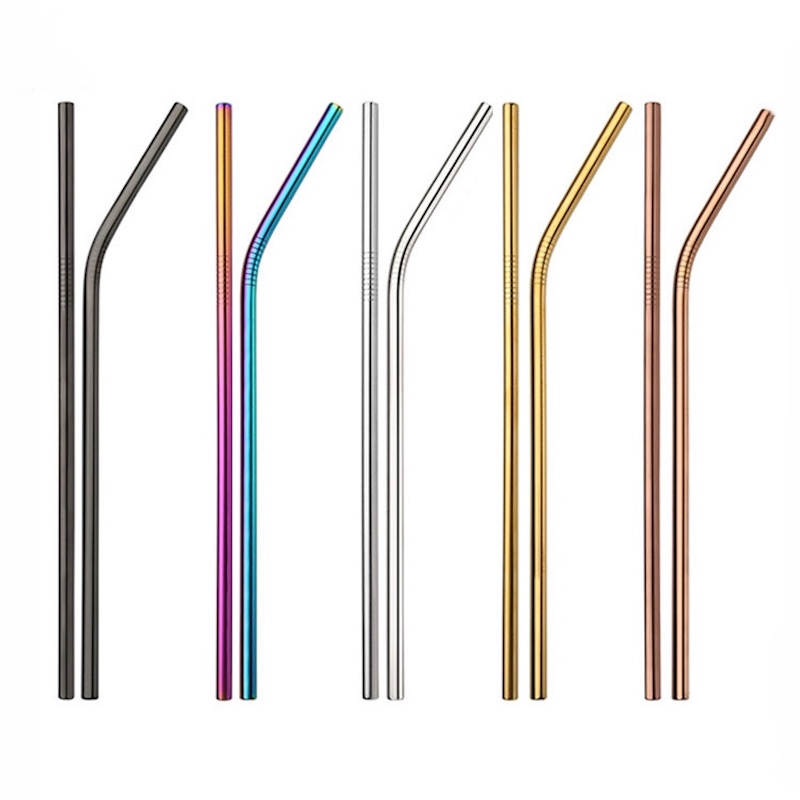 Med rengøringsbørste 304 perfekt genanvendeligt drikke halm metal 4 pakning 12 cm rustfrit stål drikke strå