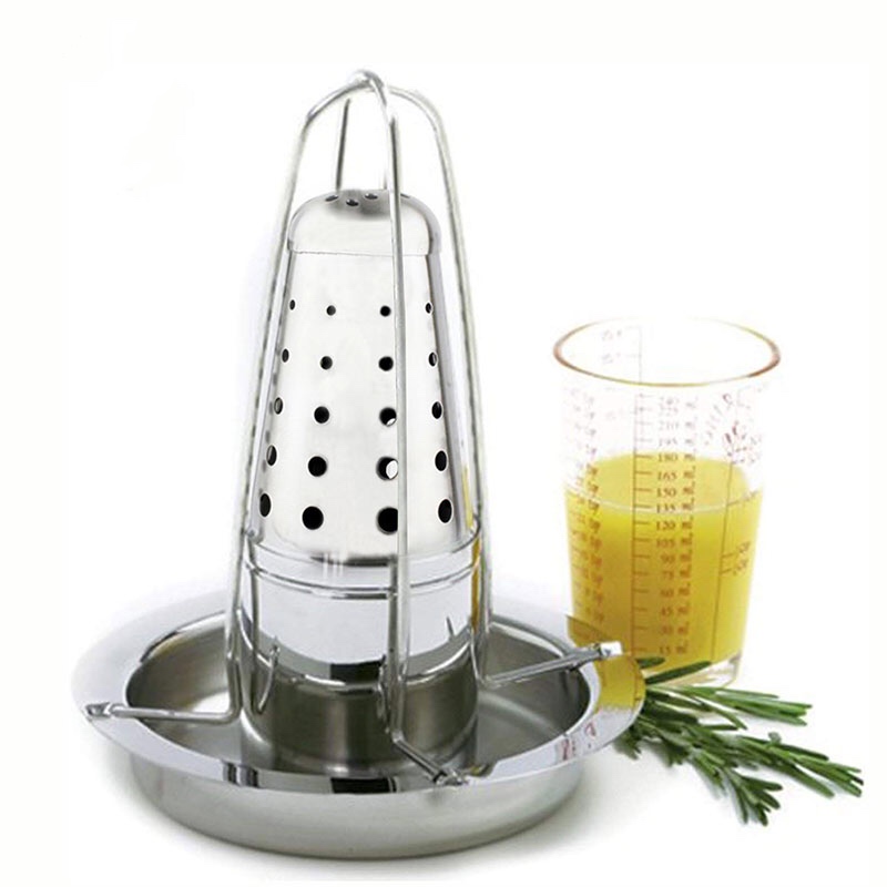 Til ovn eller grill med dryp pan aftagelig øl kan kylling rist rack rustfrit stål lodret rist kylling holder