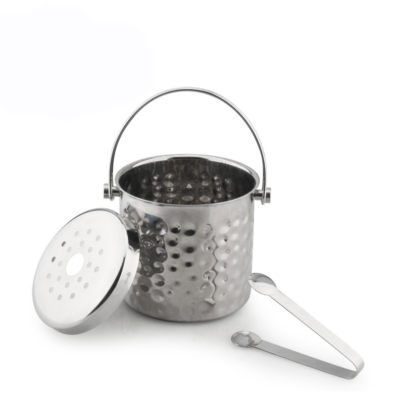 Med låg, rustfrit stål, isstænger, stor champagne, kølespand, rustfrit stål, stor isspand