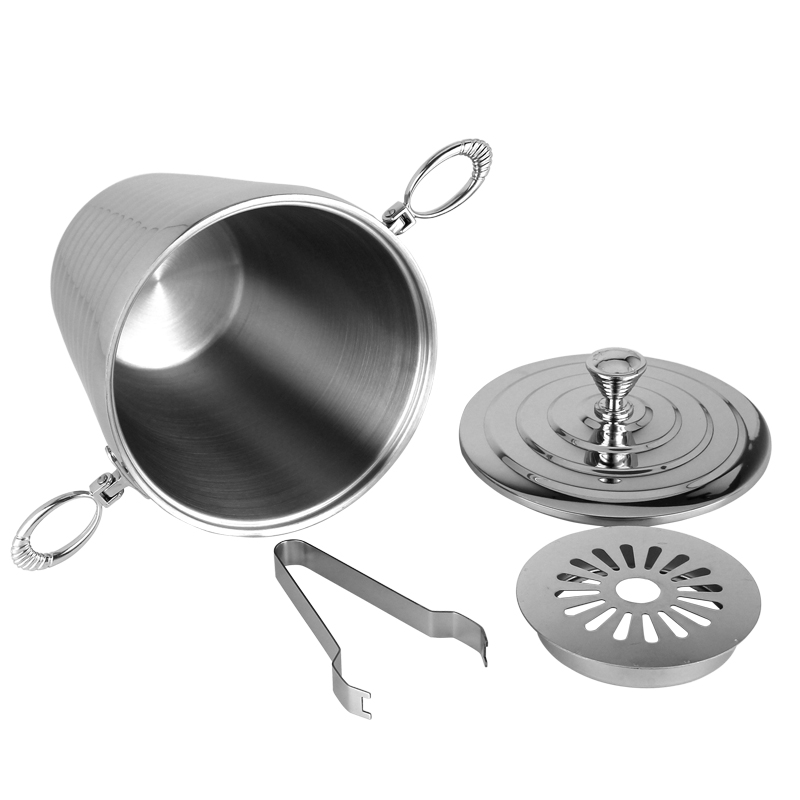 rustfrit stål is tænder stor champagne vin køler spand rustfrit stål stor is spand med låg og klemme