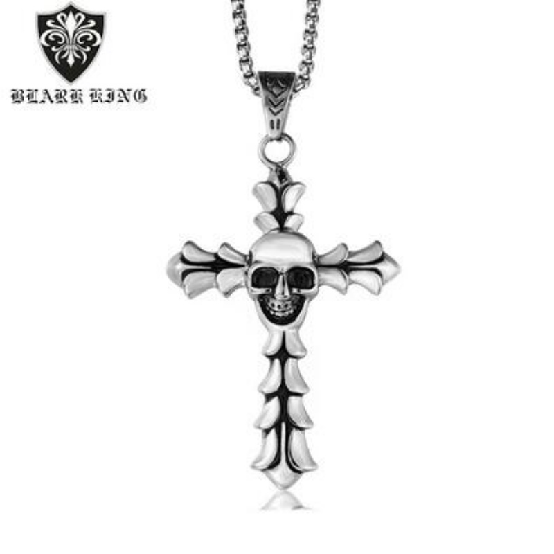 Europæiske og amerikanske tilbehør engrossalg af europæiske og amerikanske retrogotiske mænd's Stainless Steel Skull Pendant Fashion Cross Skull Pendant