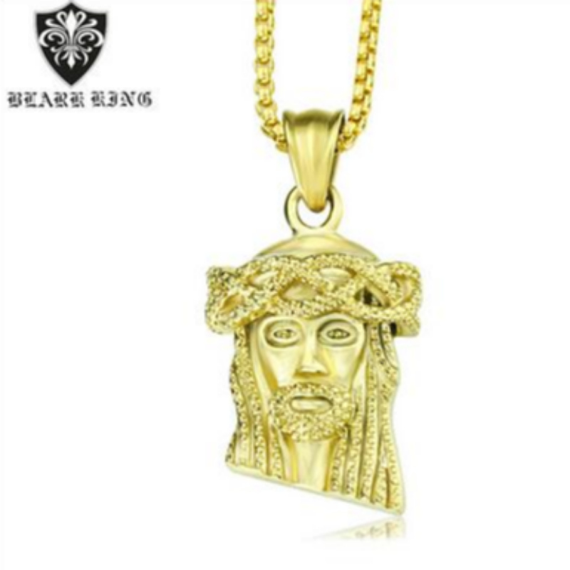 Retro smykker Europæisk og amerikansk retro personlighed Jesus portræt af rustfrit stål 18K Gold Men's Pendant retro Jesus portræt Pendant