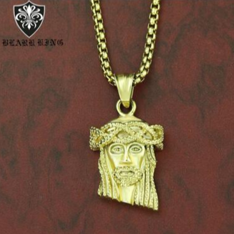 Retro smykker Europæisk og amerikansk retro personlighed Jesus portræt af rustfrit stål 18K Gold Men's Pendant retro Jesus portræt Pendant