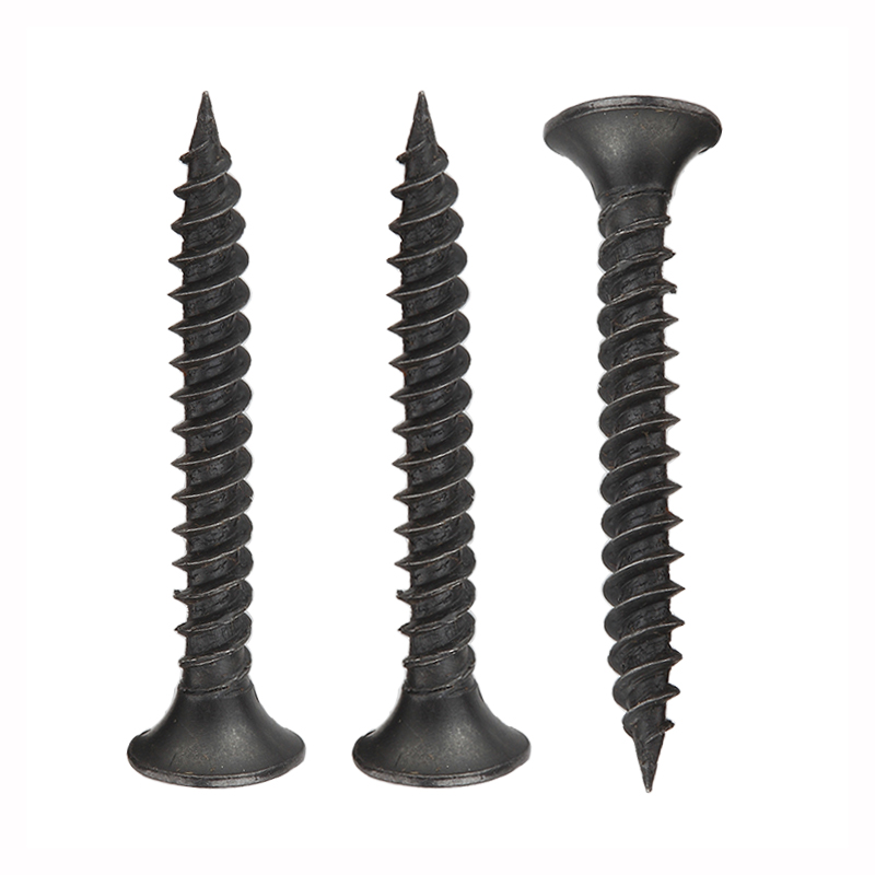 Sort, fosfateret forsænket hoved rustfrit stål fintråd selvskærende skruer