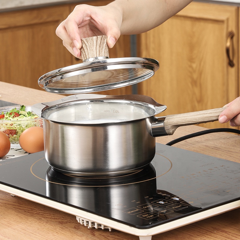 1 lag \/ 2 lag kronbladformet mælkekande med bakelithåndtagsinduktionsbund