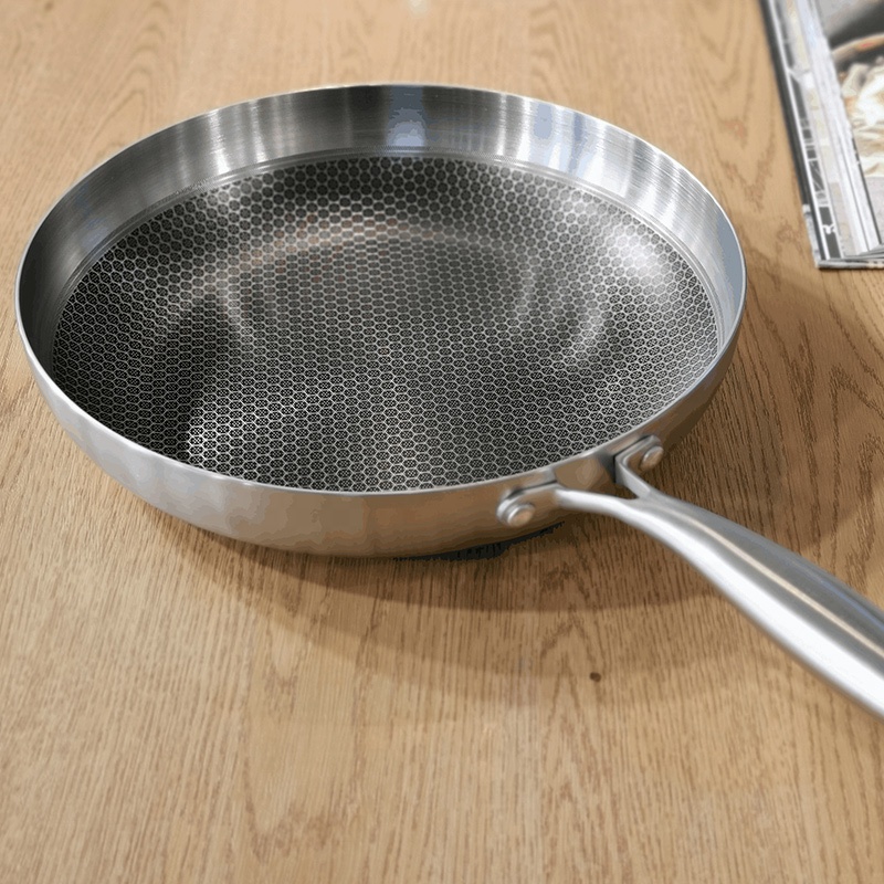 STANDINERENDE STÅL HALF HONEYCOMB FUNKTION PAN WOK