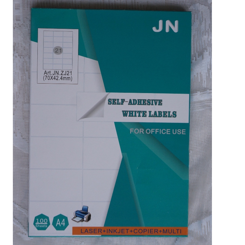 A4 hvid etiket klistermærke