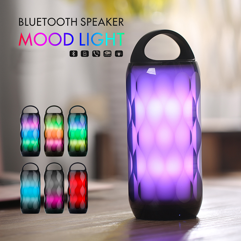 Trådløs højttaler Mood Light bluetooth Små højttalere med TF-kortslot Minihøjttaler