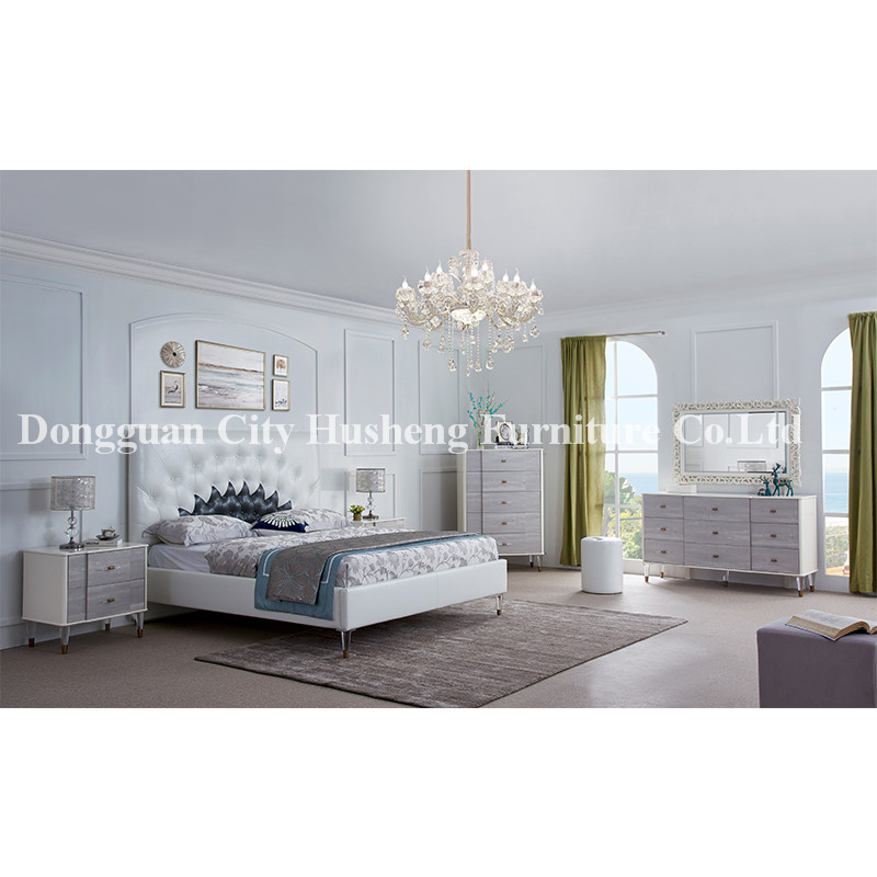 Ny ankomst!Designet Moderne Læderseng til møbler til soveværelset