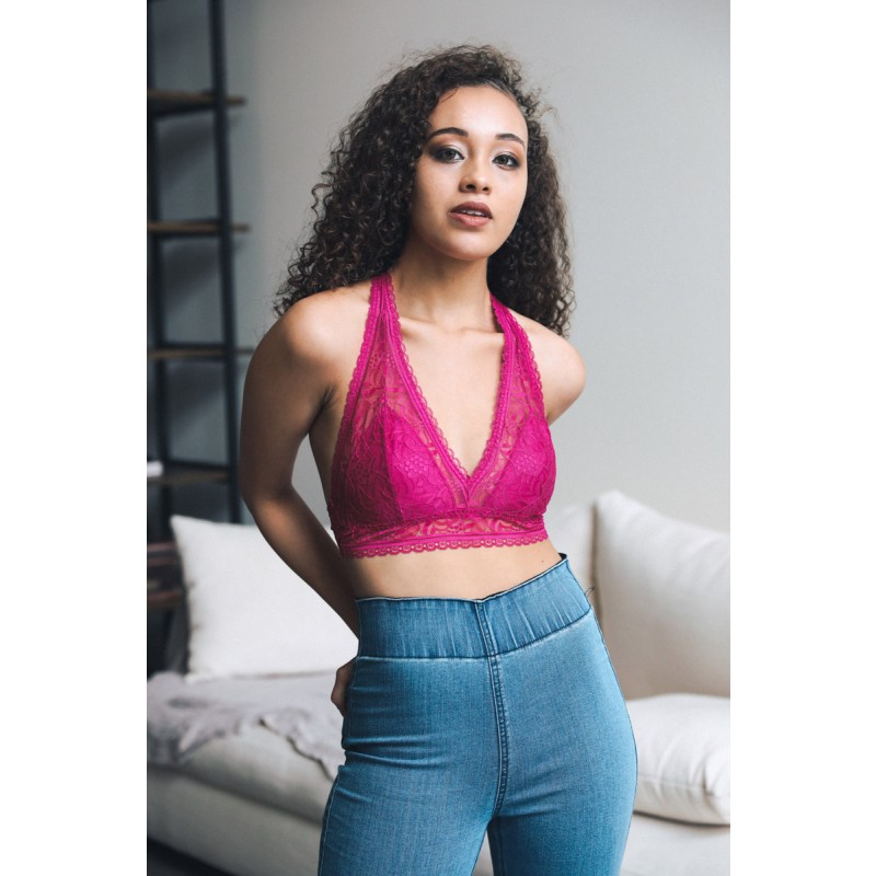 GA-5508 Ribbet Lace Boho Racerback Bralette