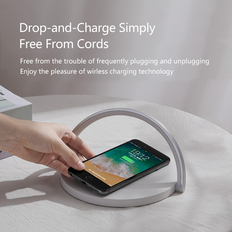 S21 LED-lampe Mobilefoneholder trådløs oplader