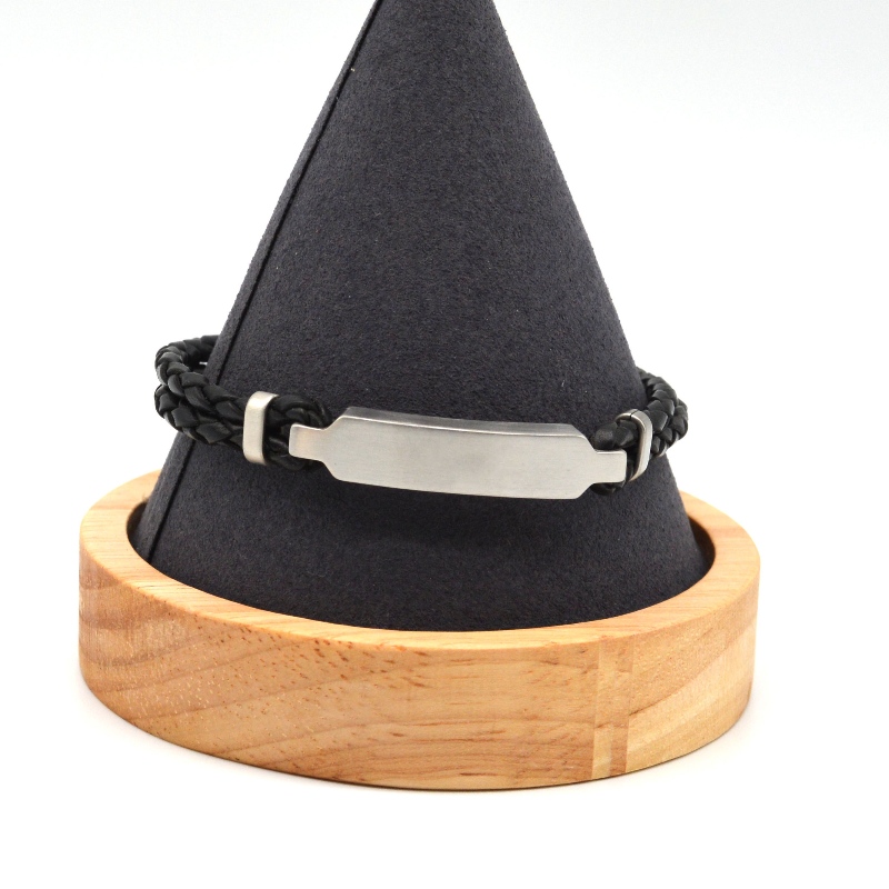 Tilbehør af rustfrit stål læderarmbånd rfbbg1223