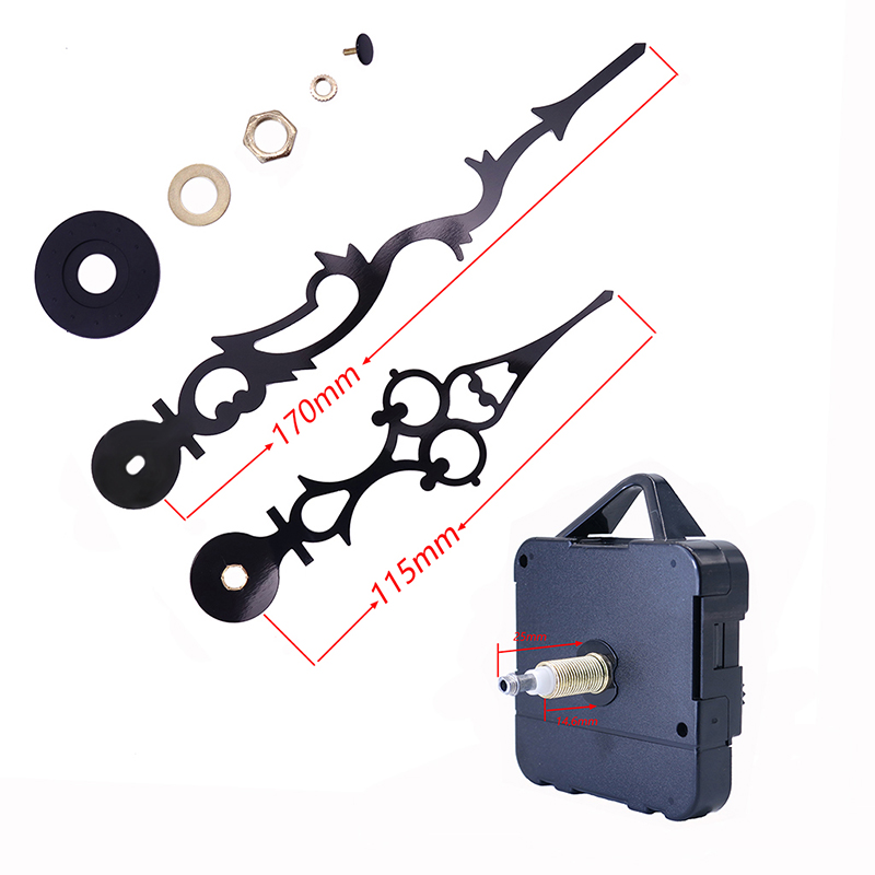 engros 15mm stort drejningsmoment I skaftet væg ur bevægelse med ur hænder