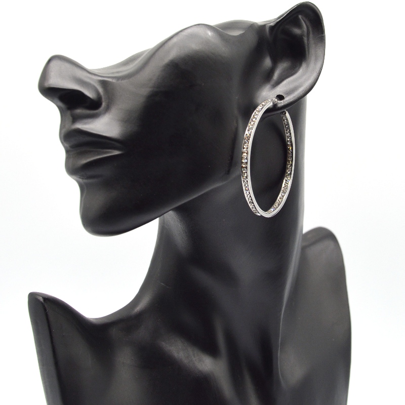 Møg, smykker af rustfrit stål, øreringe af rustfrit stål, diamantøreringe, rhinestoner, Zircon Hoop Earringe rfber0095