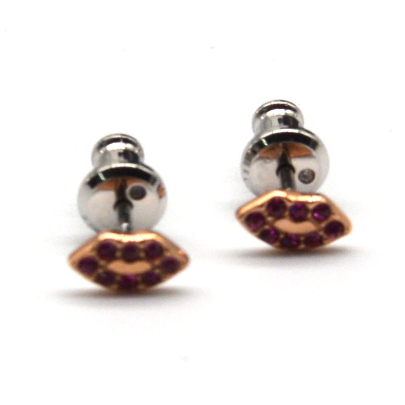 Mode smykker, rustfrit stål, øreringe af rustfrit stål, diamantøreringe, rhinestoner, Zircon rfbearvi0076