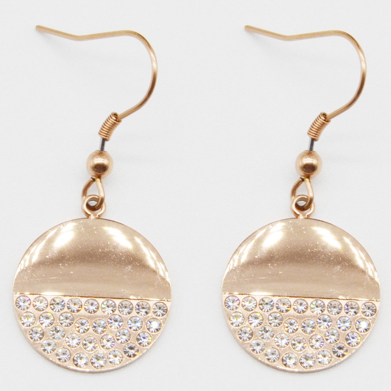 Mode smykker, rustfrit stål, øreringe af rustfrit stål, diamantøreringe, rhinestoner, Zircon rfbearvi0079