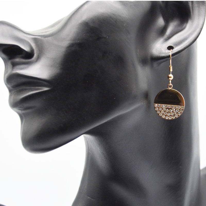 Mode smykker, rustfrit stål, øreringe af rustfrit stål, diamantøreringe, rhinestoner, Zircon rfbearvi0079