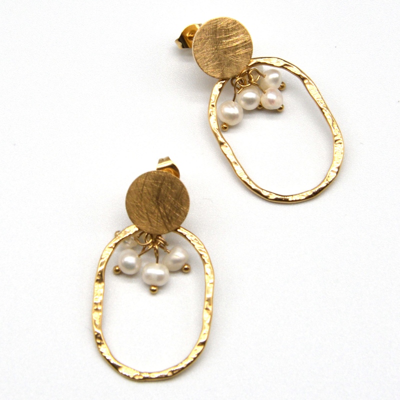 Rustfrit Pearl øreringe, modesmykker, modesmykker, Pearl Jewelry rfbear0015