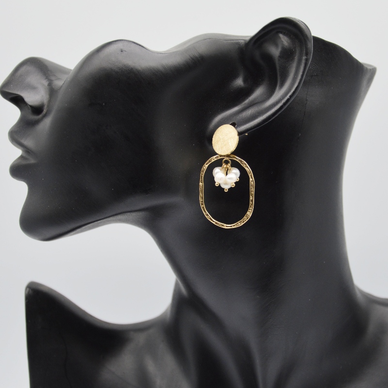 Rustfrit Pearl øreringe, modesmykker, modesmykker, Pearl Jewelry rfbear0015