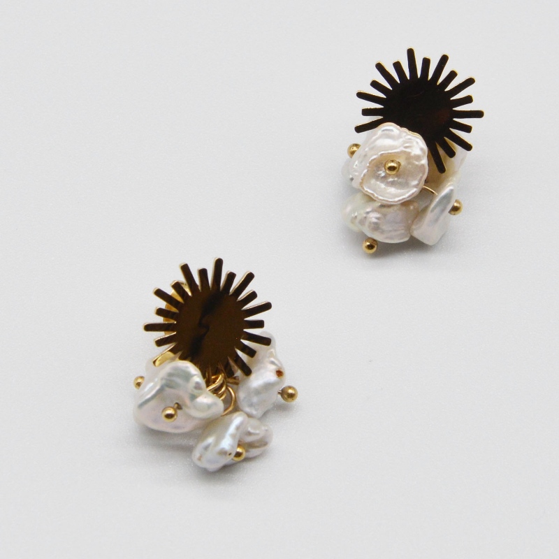 Rustfrit Pearl øreringe, modesmykker, modesmykker, Pearl Jewelry rfbear0134