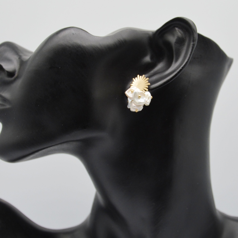 Rustfrit Pearl øreringe, modesmykker, modesmykker, Pearl Jewelry rfbear0134