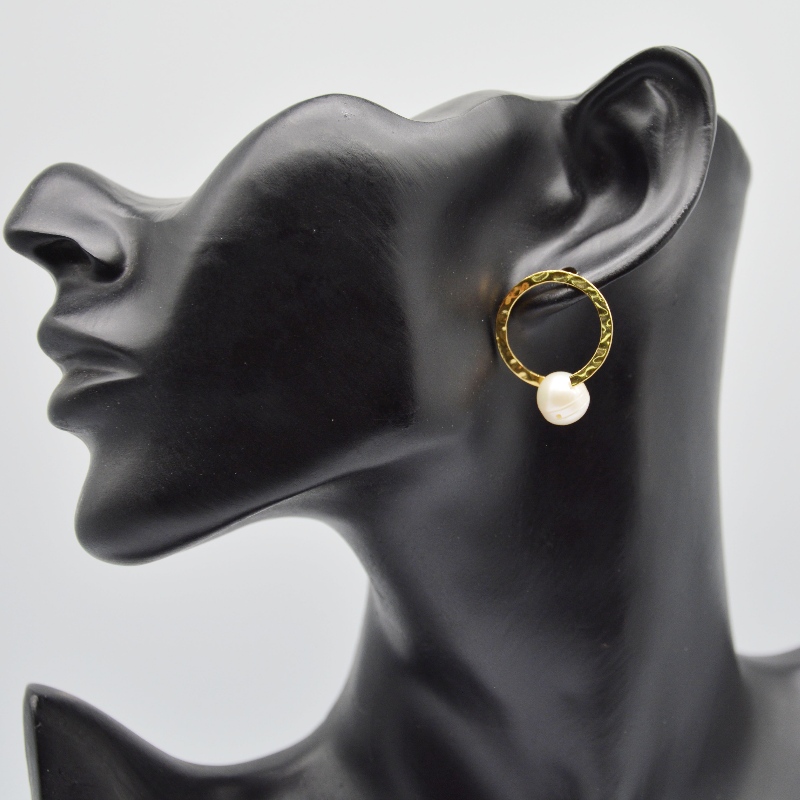 Rustfrit Pearl øreringe, modesmykker, modesmykker, Pearl Jewelry rfbear0144